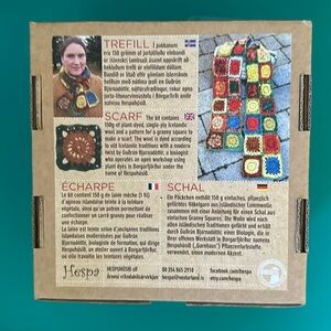 Granny square scarf kit/ Icelandic yarn and pattern